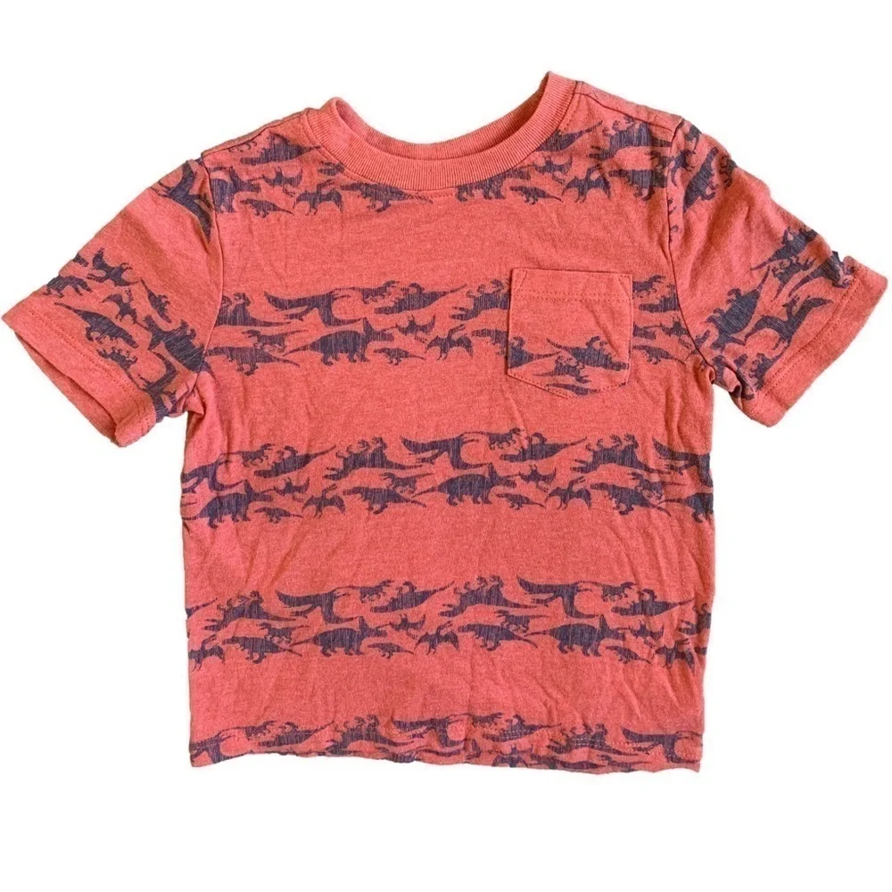 Old Navy Dinosaur Pink Orange Salmon Short Sleeve Tshirt